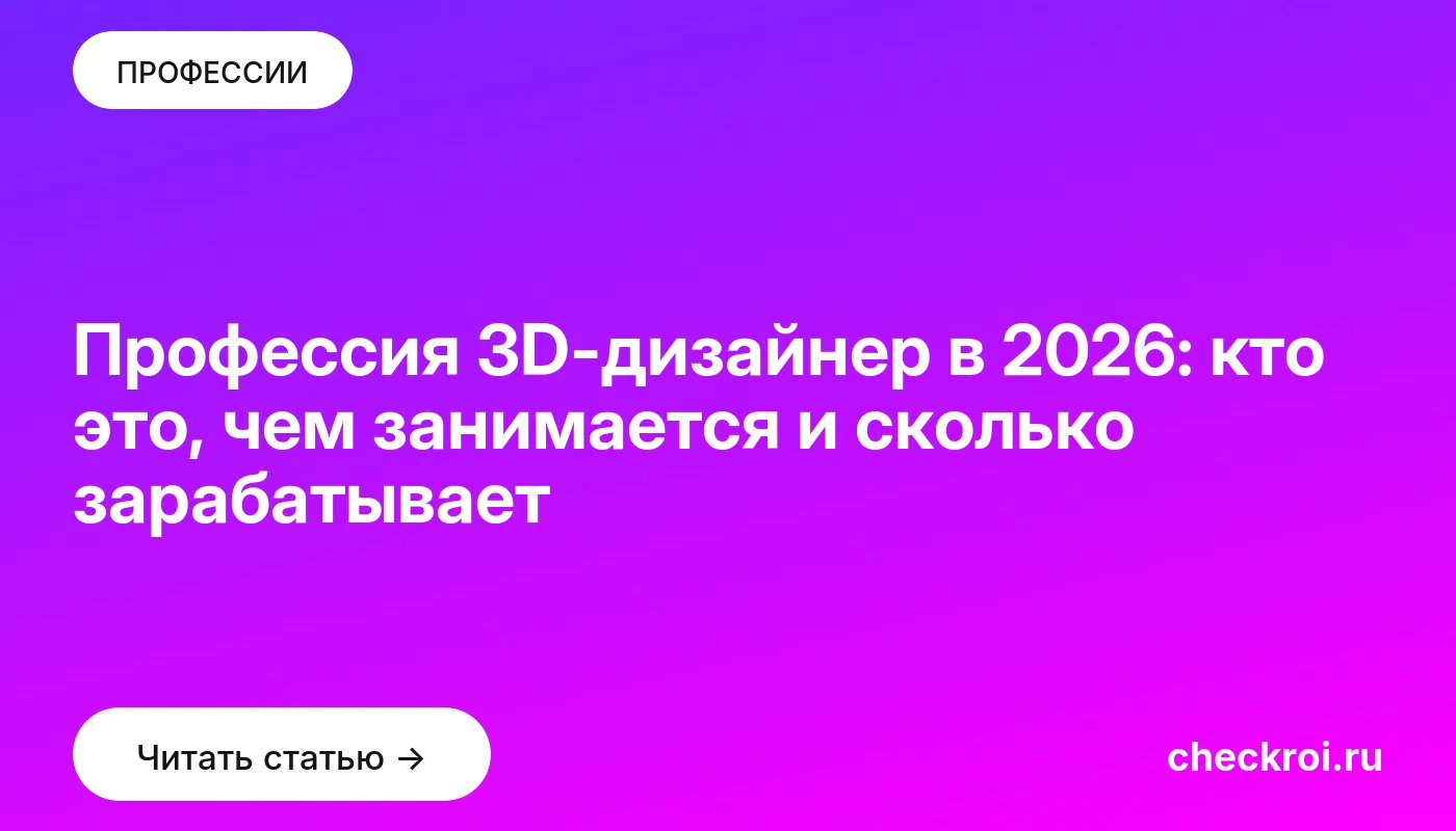 Обложка: Профессия 3D дизайнер в 2026: кто это, чем занимается и сколько зарабатывает
