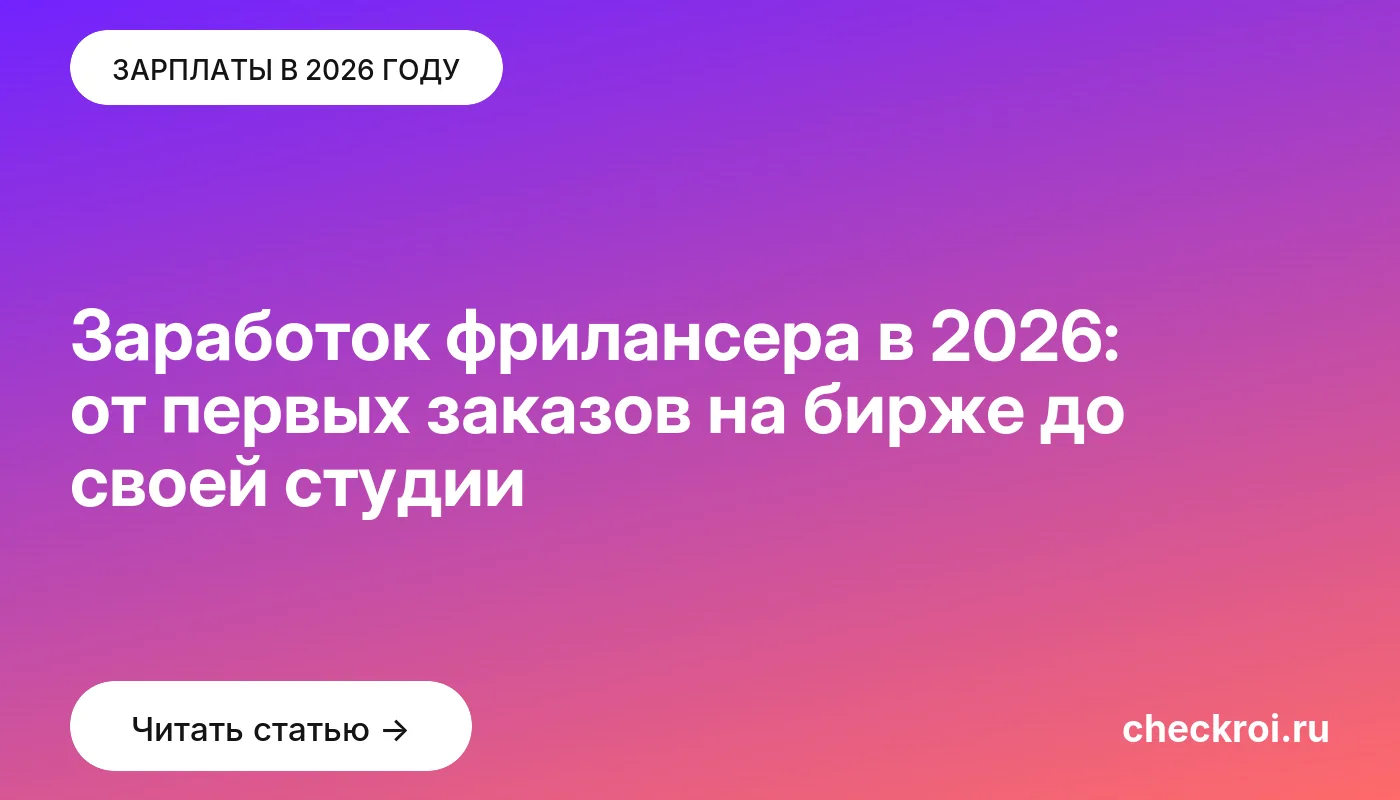 Обложка: Заработок фрилансера в 2026: от первых заказов на бирже до своей студии
