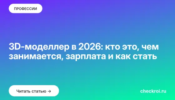 Обложка: 3D моделлер в 2026: кто это, чем занимается, зарплата и как стать