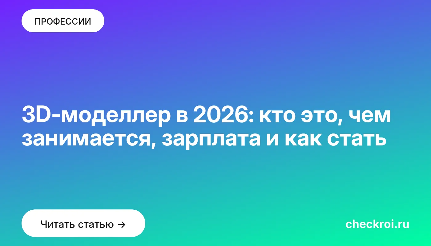 Обложка: 3D моделлер в 2026: кто это, чем занимается, зарплата и как стать