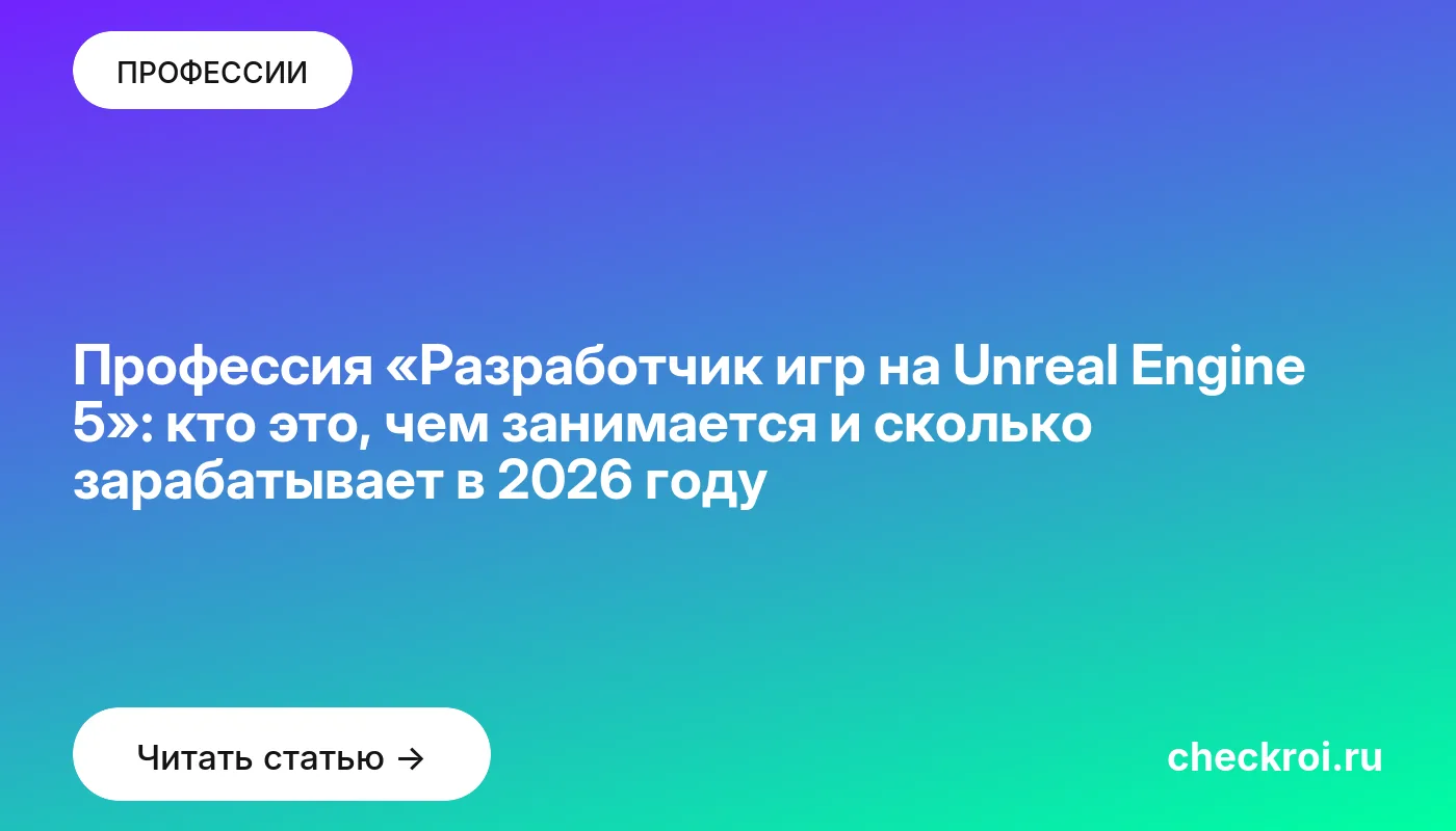 Обложка: Профессия «Разработчик игр на Unreal Engine 5»: кто это, чем занимается и сколько зарабатывает в 2026 году