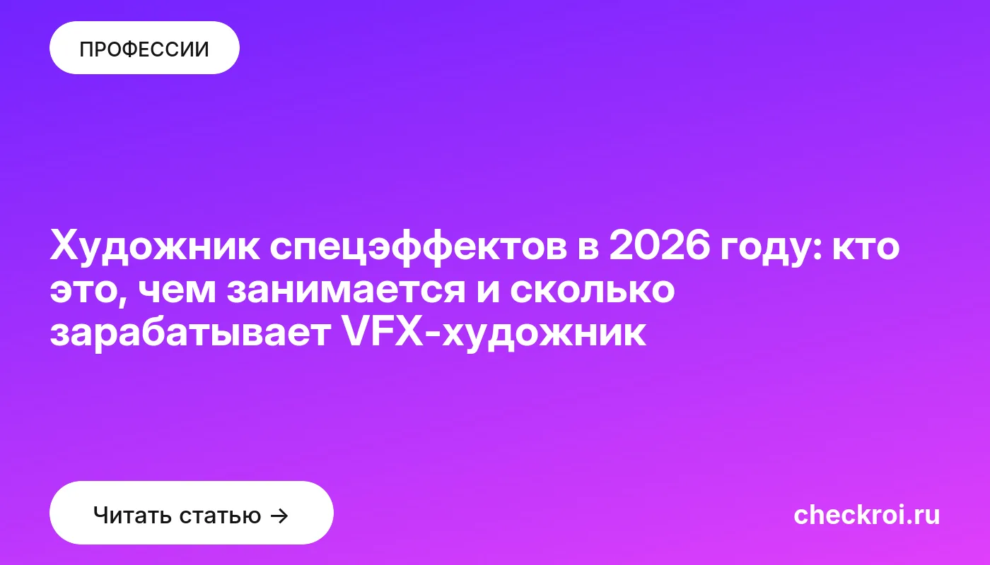 Обложка: Художник спецэффектов в 2026 году: кто это, чем занимается и сколько зарабатывает VFX художник