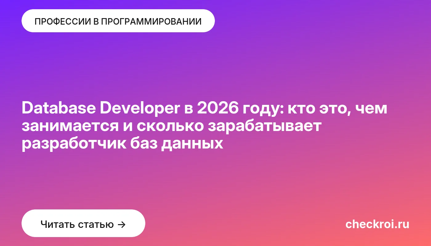 Обложка: Database Developer в 2026 году: кто это, чем занимается и сколько зарабатывает разработчик баз данных