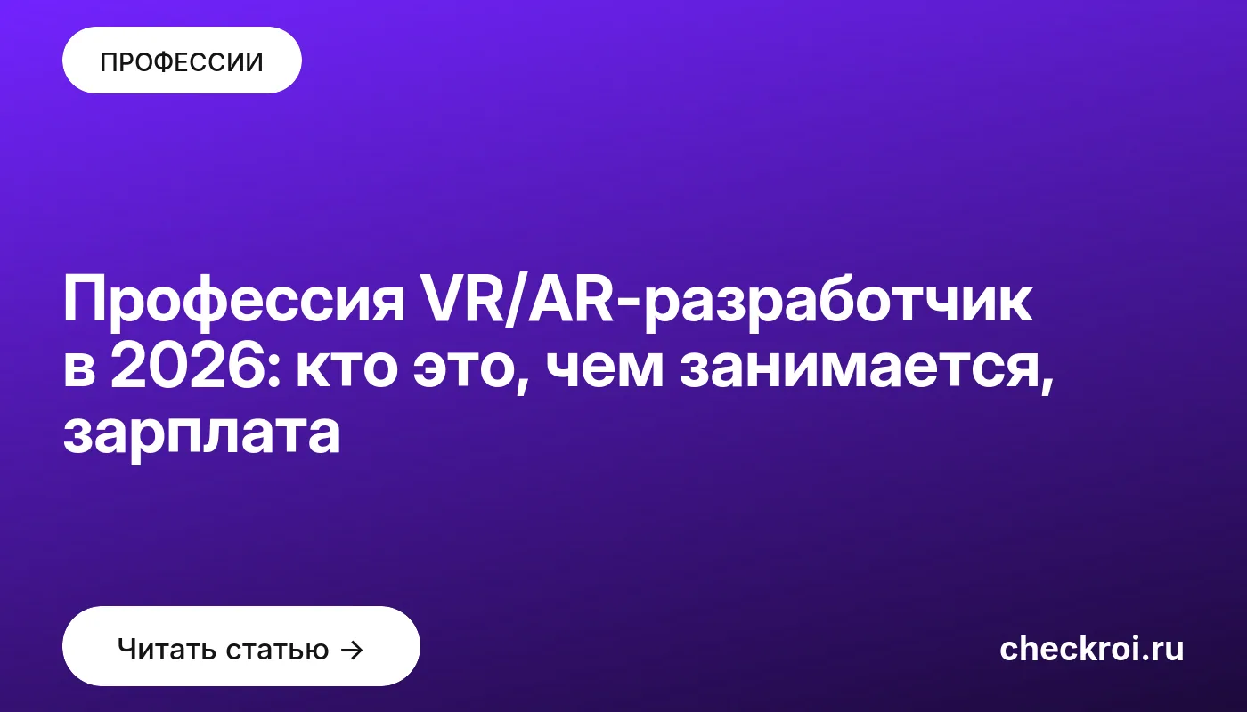 Обложка: Профессия VR/AR разработчик в 2026: кто это, чем занимается, зарплата