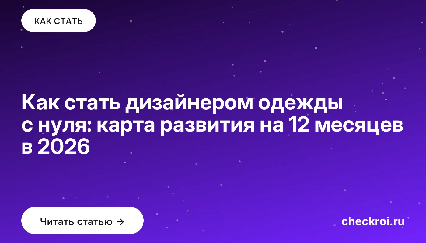 Обложка: Как стать дизайнером одежды с нуля: карта развития на 12 месяцев в 2026