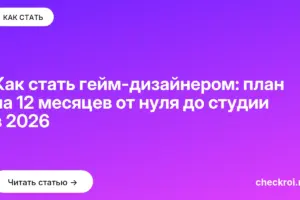 Обложка: Как стать гейм-дизайнером: план на 12 месяцев от нуля до студии в 2026