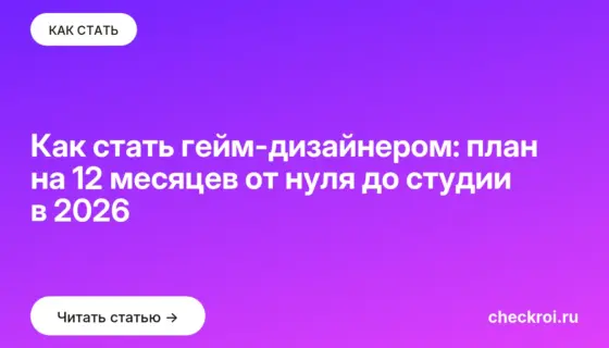 Обложка: Как стать гейм-дизайнером: план на 12 месяцев от нуля до студии в 2026