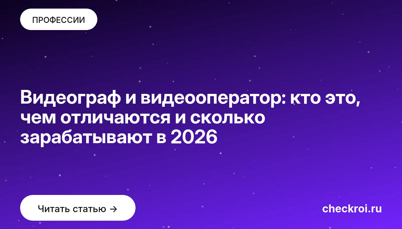 Обложка: Видеограф и видеооператор: кто это, чем отличаются и сколько зарабатывают в 2026