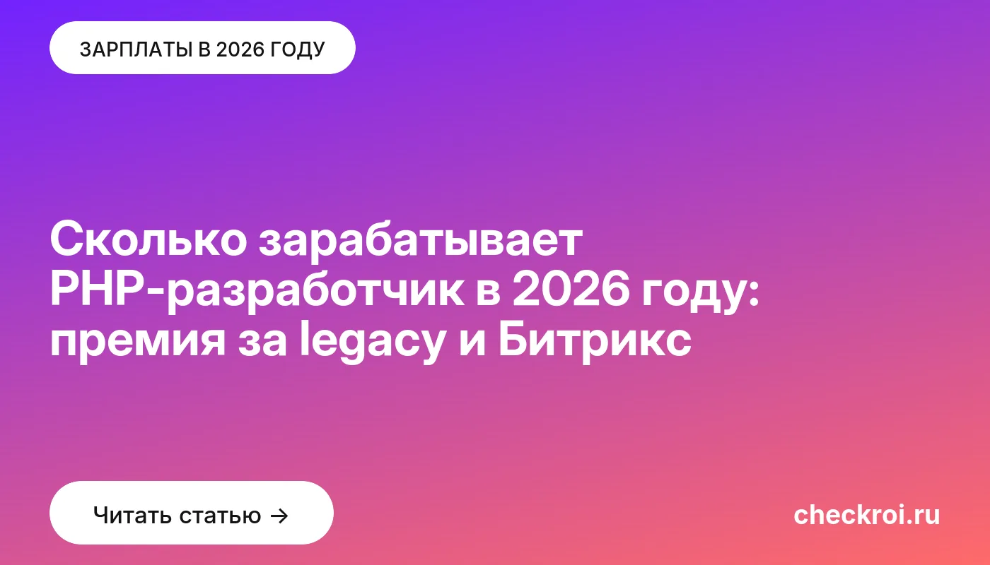 Обложка: Сколько зарабатывает PHP-разработчик в 2026 году: премия за legacy и Битрикс