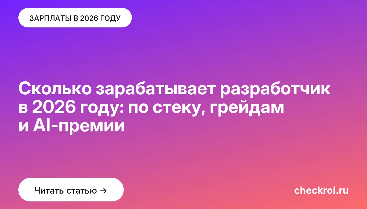Обложка: Сколько зарабатывает разработчик в 2026 году: по стеку, грейдам и AI-премии