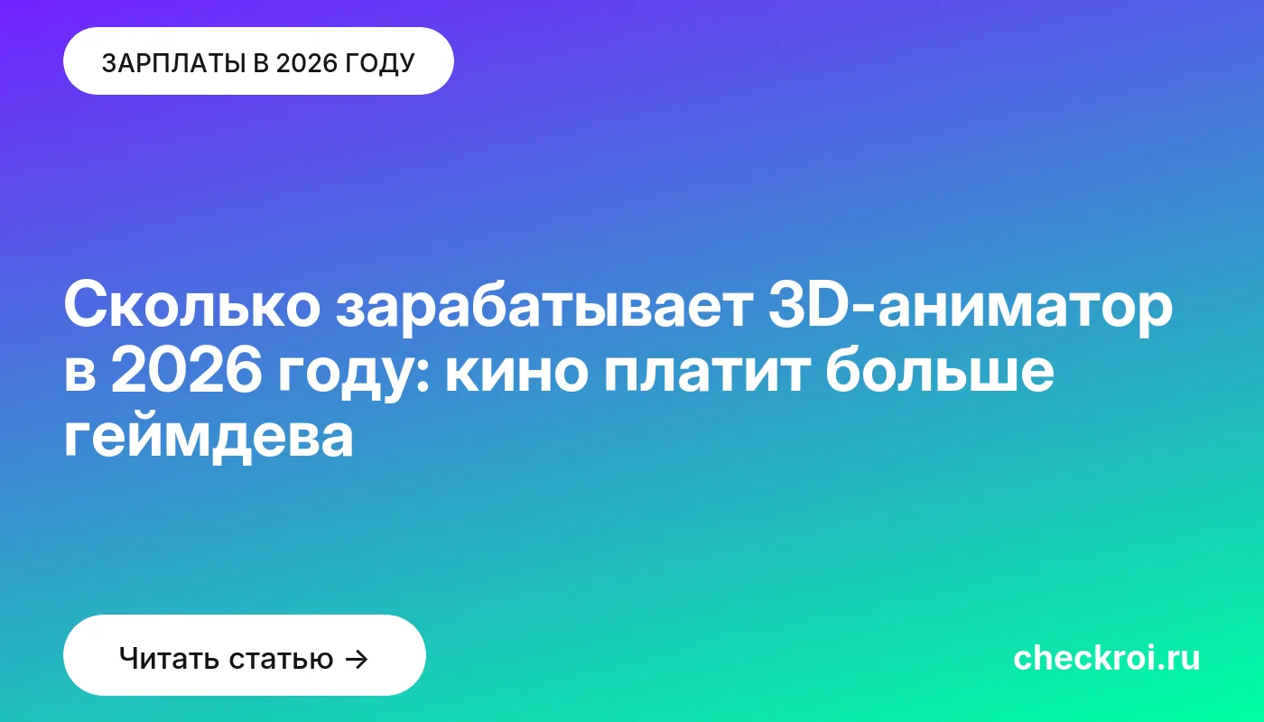 Обложка: Сколько зарабатывает 3D-аниматор в 2026 году: кино платит больше геймдева