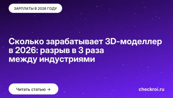 Обложка: Сколько зарабатывает 3D-моделлер в 2026: разрыв в 3 раза между индустриями