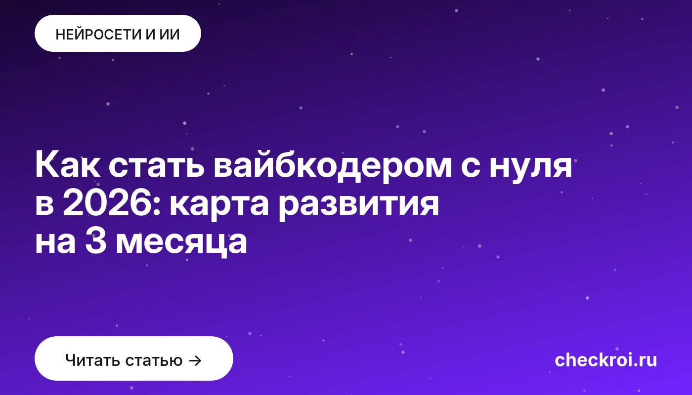 Обложка: Как стать вайбкодером с нуля в 2026: карта развития на 3 месяца