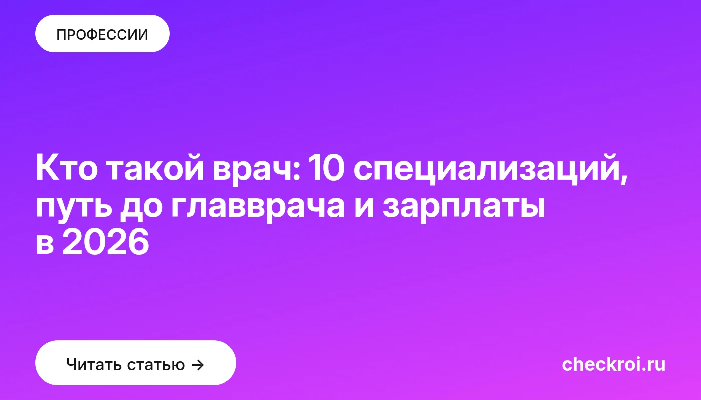 Обложка: Кто такой врач: 10 специализаций, путь до главврача и зарплаты в 2026