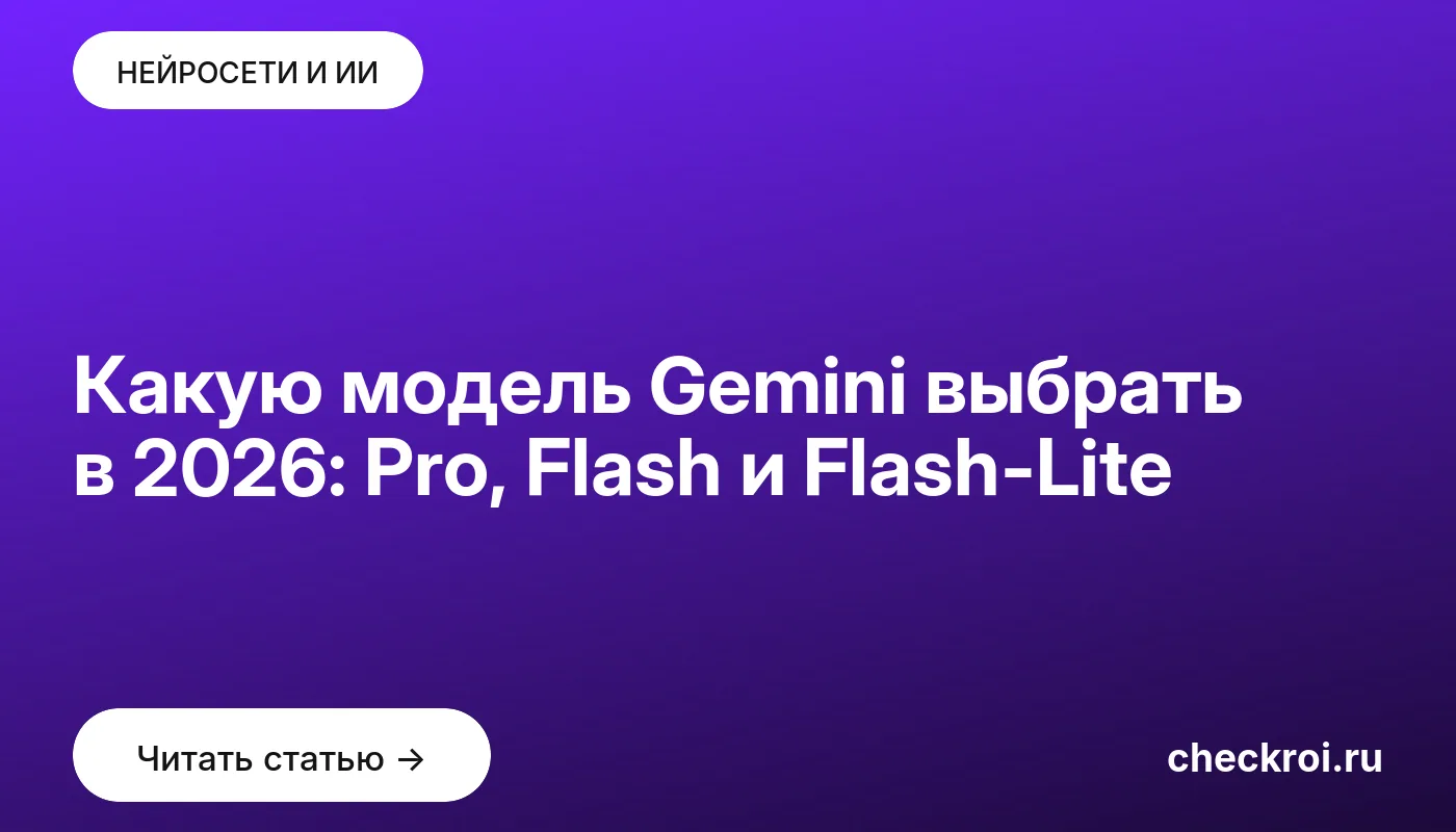 Обложка: Какую модель Gemini выбрать в 2026: Pro, Flash и Flash Lite