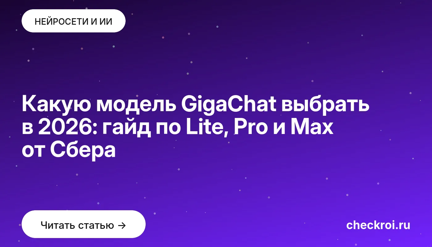 Обложка: Какую модель GigaChat выбрать в 2026: гайд по Lite, Pro и Max от Сбера