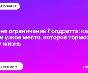 Обложка: Теория ограничений Голдратта: как найти узкое место, которое тормозит вашу жизнь
