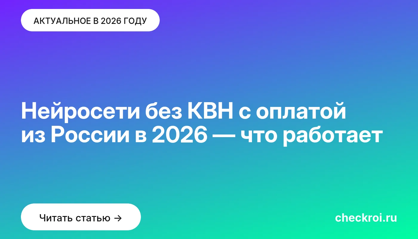Обложка: Нейросети без КВН с оплатой из России в 2026 — что работает