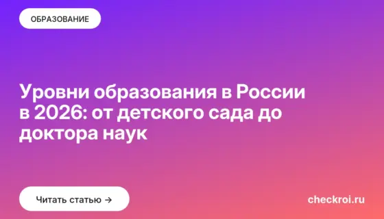 Обложка: Уровни образования в России в 2026: от детского сада до доктора наук