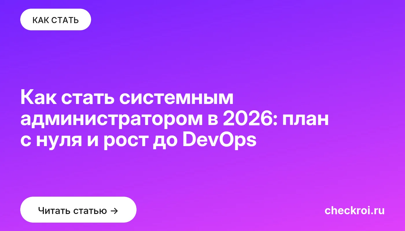 Обложка: Как стать системным администратором в 2026: план с нуля и рост до DevOps