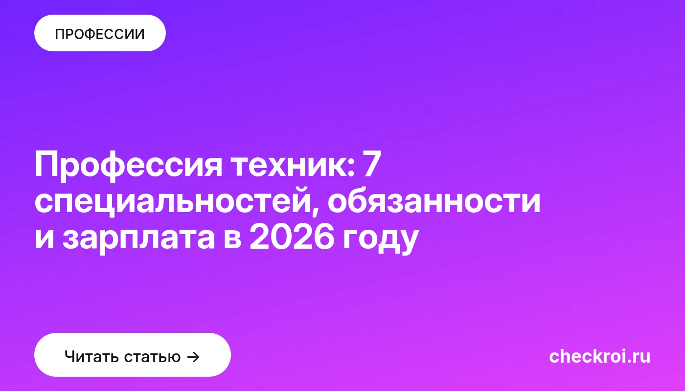 Обложка: Профессия техник: 7 специальностей, обязанности и зарплата в 2026 году