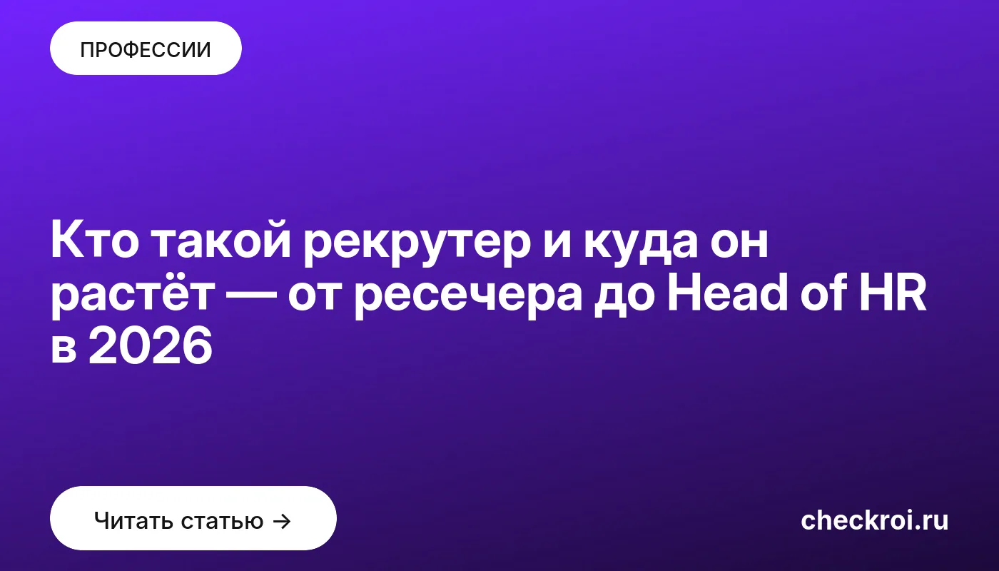 Обложка: Кто такой рекрутер и куда он растёт — от ресечера до Head of HR в 2026