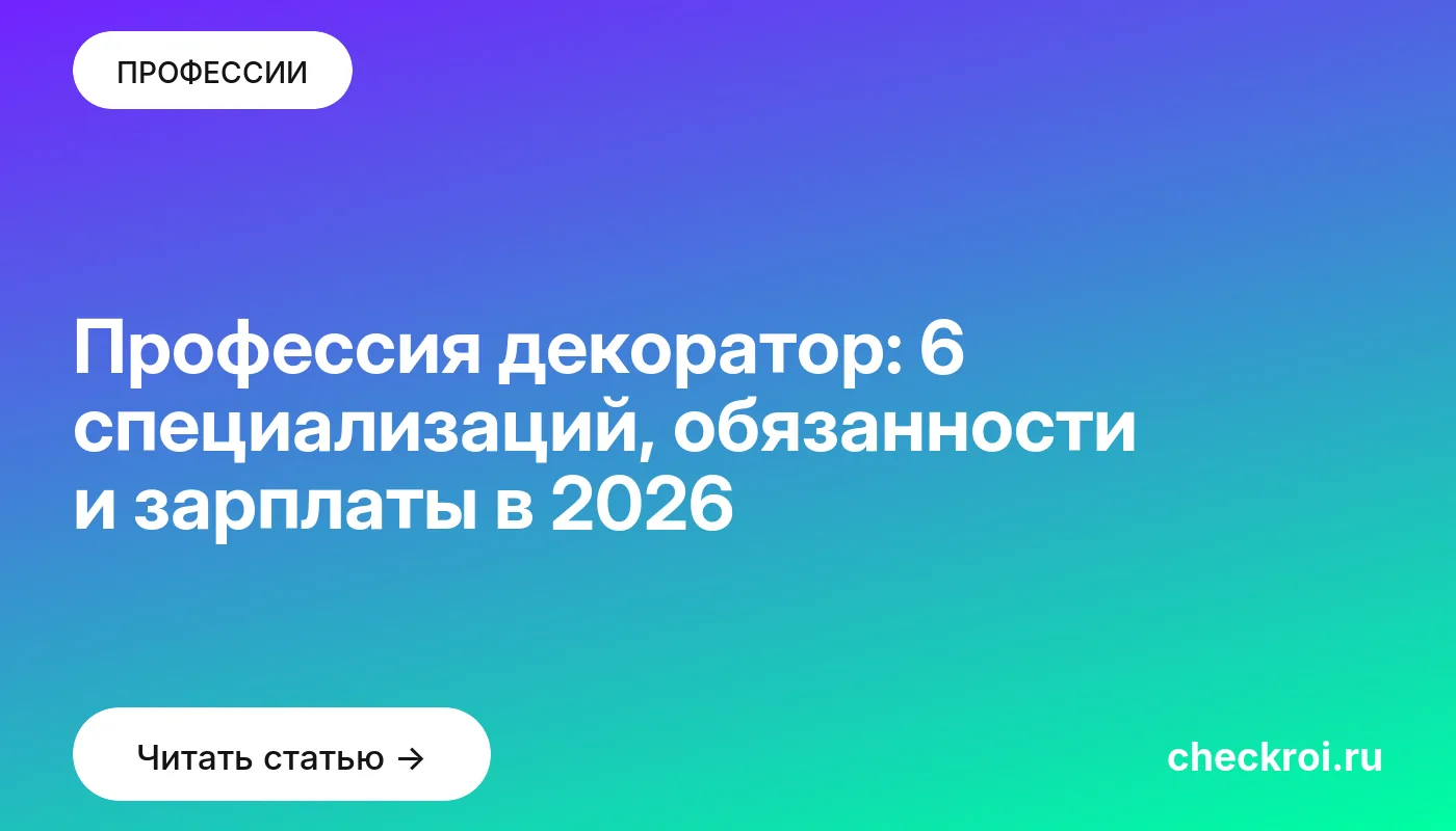 Обложка: Профессия декоратор: 6 специализаций, обязанности и зарплаты в 2026