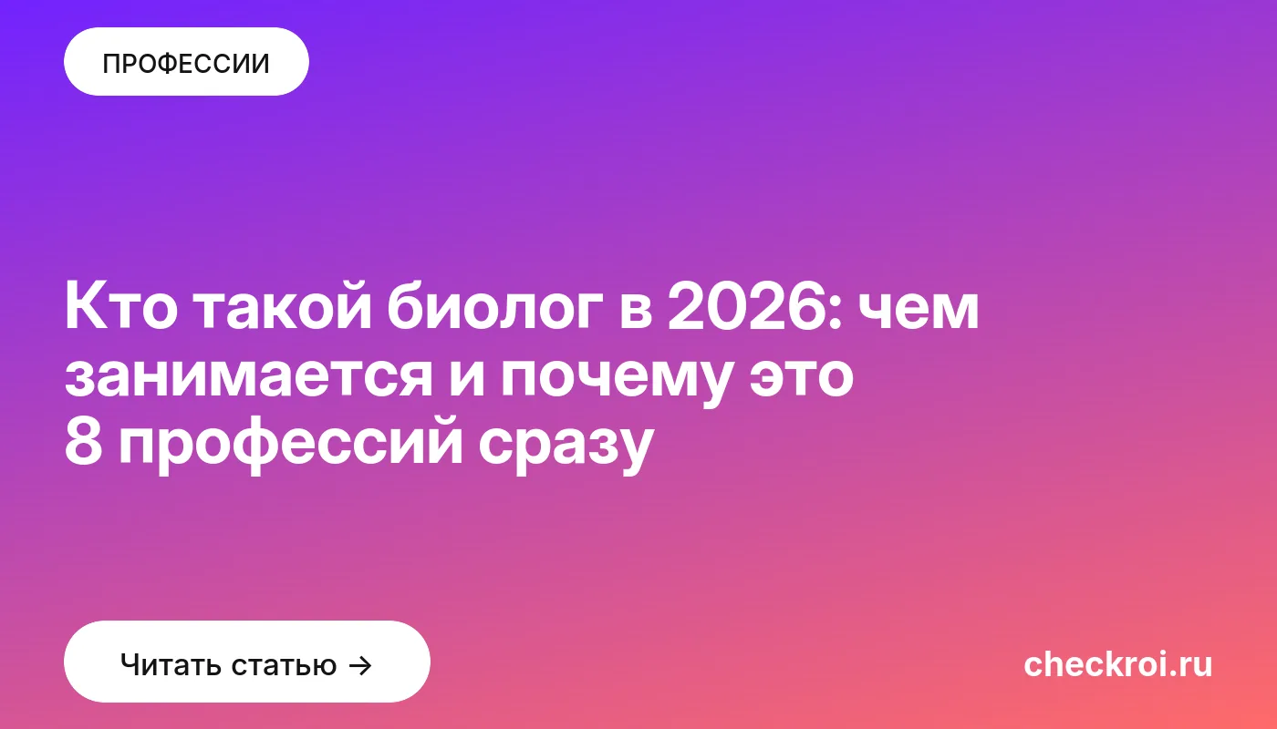 Обложка: Кто такой биолог в 2026: чем занимается и почему это 8 профессий сразу