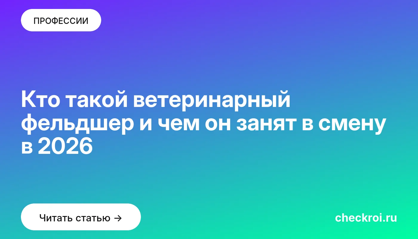 Обложка: Кто такой ветеринарный фельдшер и чем он занят в смену в 2026