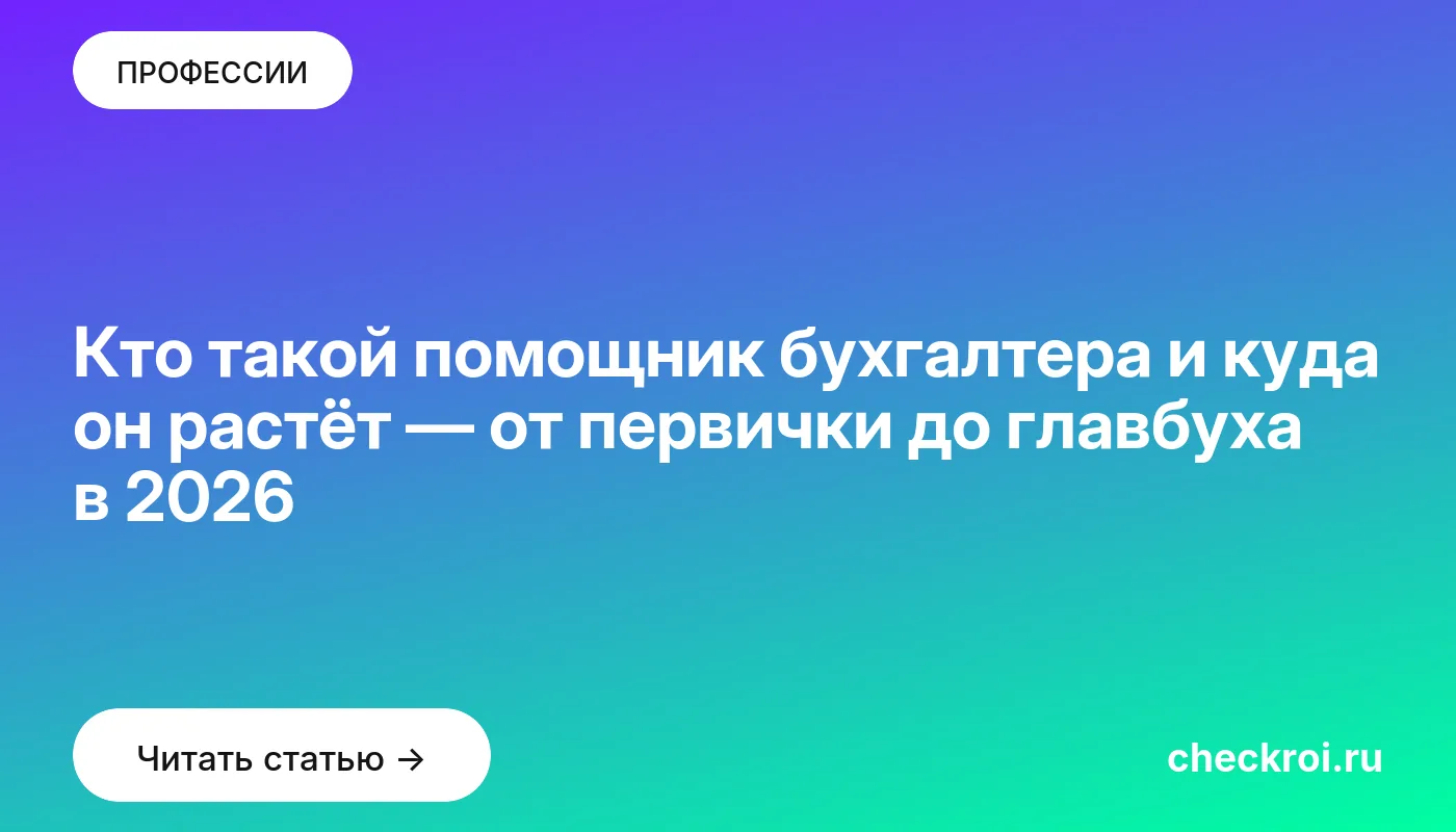 Обложка: Кто такой помощник бухгалтера и куда он растёт — от первички до главбуха в 2026