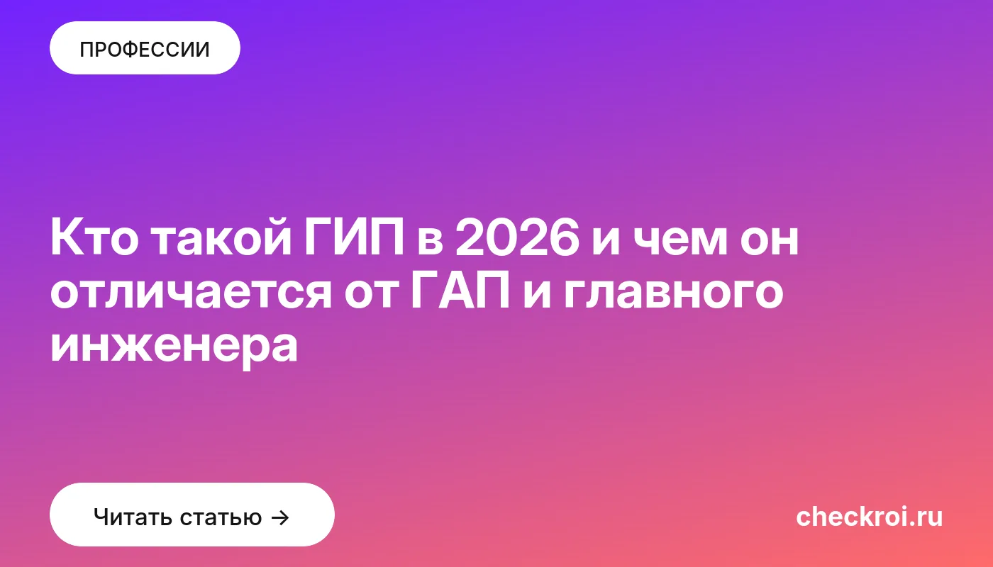 Обложка: Кто такой ГИП в 2026 и чем он отличается от ГАП и главного инженера