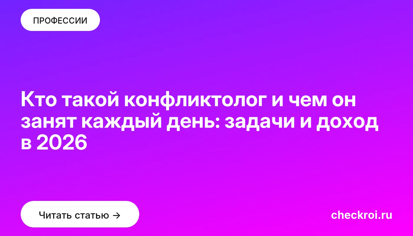Статья: Кто такой конфликтолог и чем он занят каждый день: задачи и доход в 2026 Обложка: Кто такой конфликтолог и чем он занят каждый день: задачи и доход в 2026