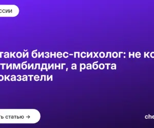 Обложка: Кто такой бизнес психолог: не коуч и не тимбилдинг, а работа на показатели