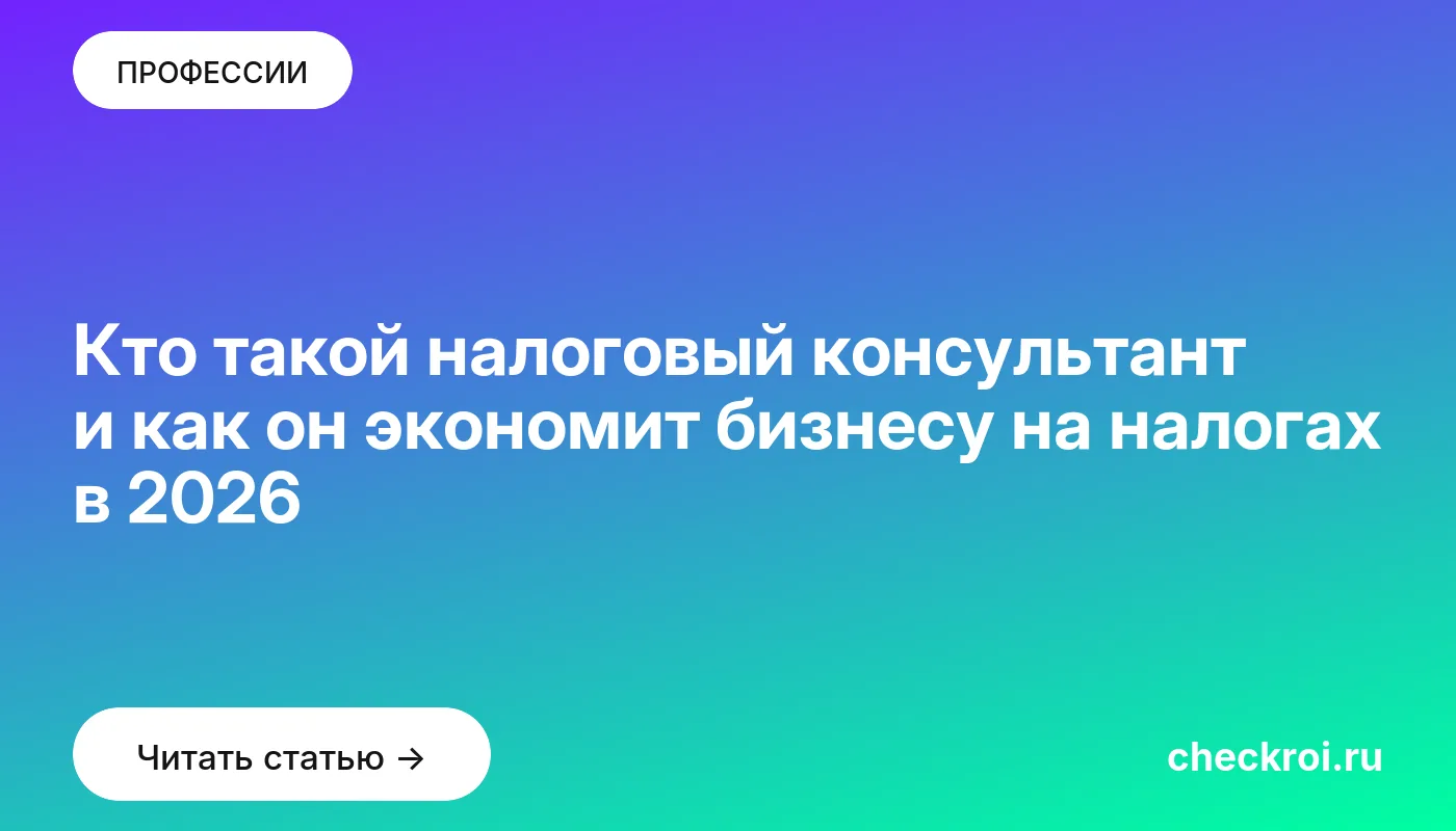 Статья: Кто такой налоговый консультант и как он экономит бизнесу на налогах в 2026 Обложка: Кто такой налоговый консультант и как он экономит бизнесу на налогах в 2026