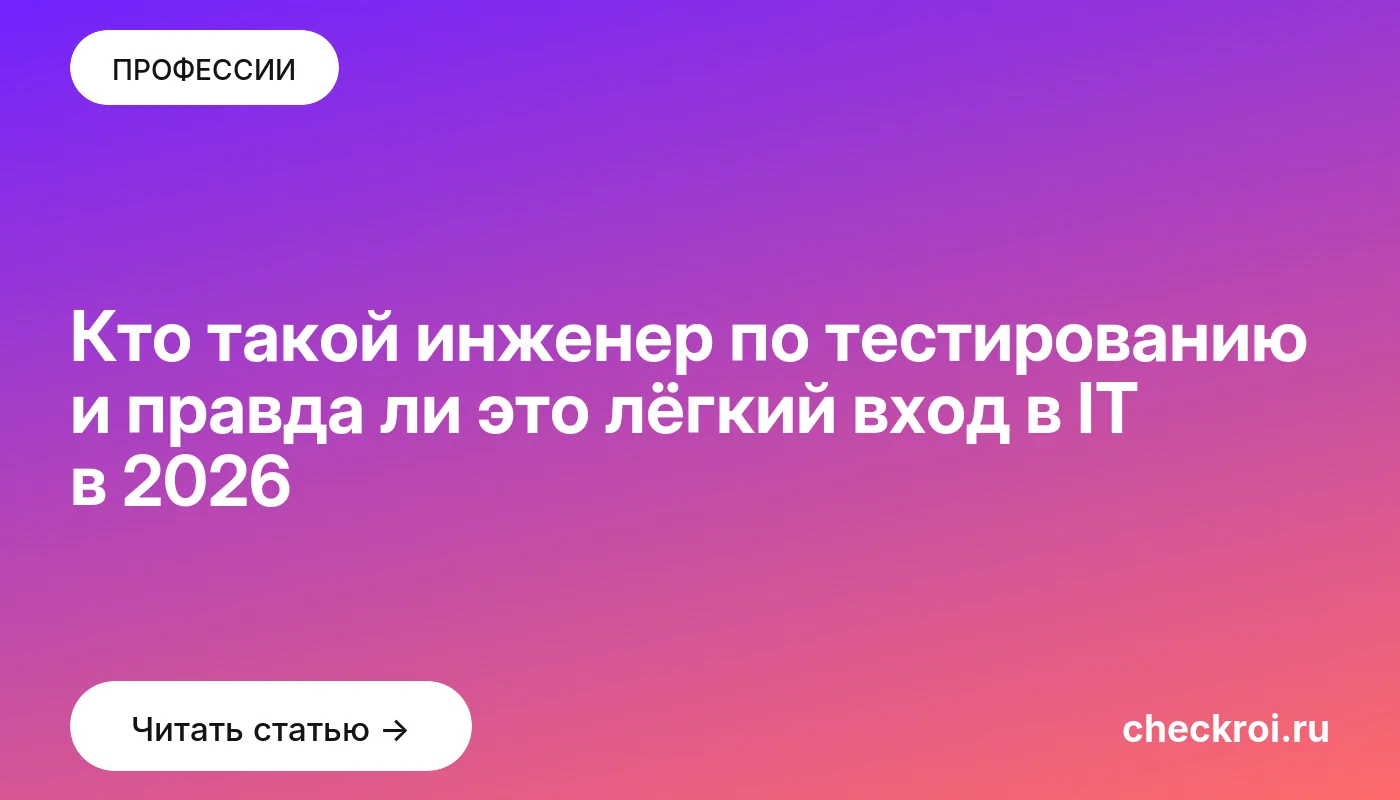 Статья: Кто такой инженер по тестированию и правда ли это лёгкий вход в IT в 2026 Обложка: Кто такой инженер по тестированию и правда ли это лёгкий вход в IT в 2026