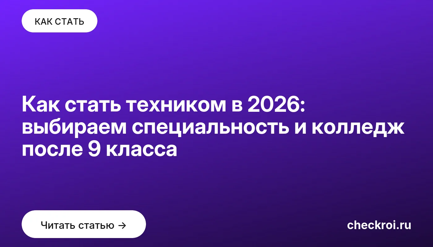 Обложка: Как стать техником в 2026: выбираем специальность и колледж после 9 класса