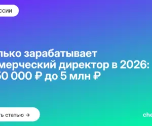 Обложка: Сколько зарабатывает коммерческий директор в 2026: от 150 000 ₽ до 5 млн ₽