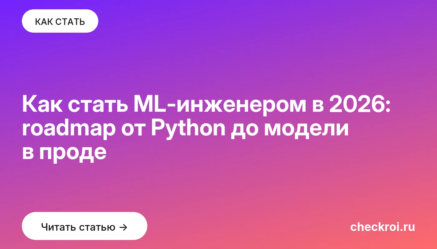 Обложка: Как стать ML инженером в 2026: roadmap от Python до модели в проде
