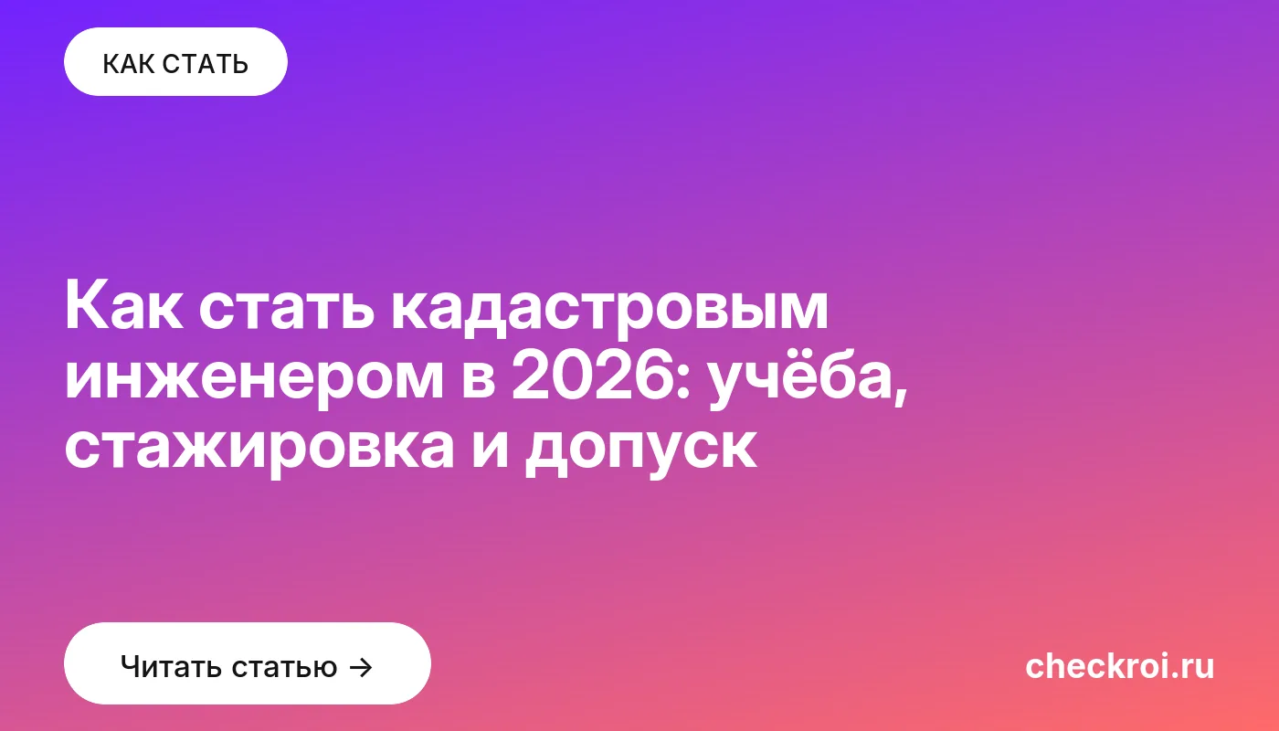 Обложка: Как стать кадастровым инженером в 2026: учёба, стажировка и допуск