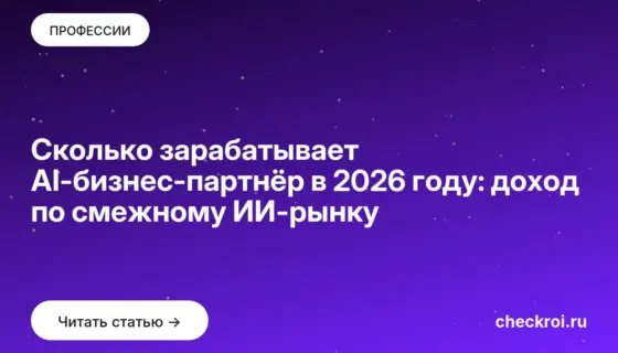 Обложка: Сколько зарабатывает AI-бизнес-партнёр в 2026 году: доход по смежному ИИ-рынку