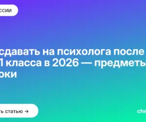 Обложка: Что сдавать на психолога после 9 и 11 класса в 2026 — предметы и сроки