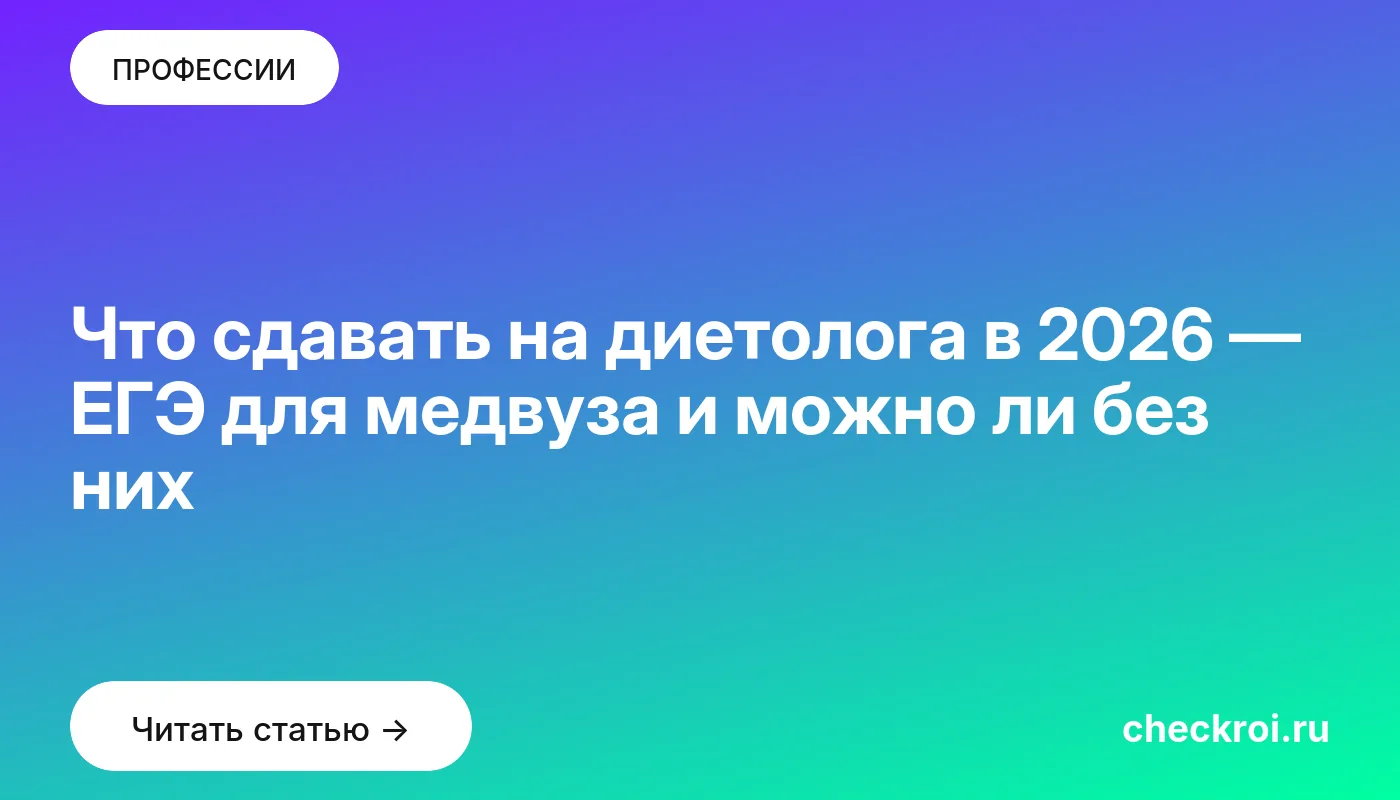 Обложка: Что сдавать на диетолога в 2026 — ЕГЭ для медвуза и можно ли без них