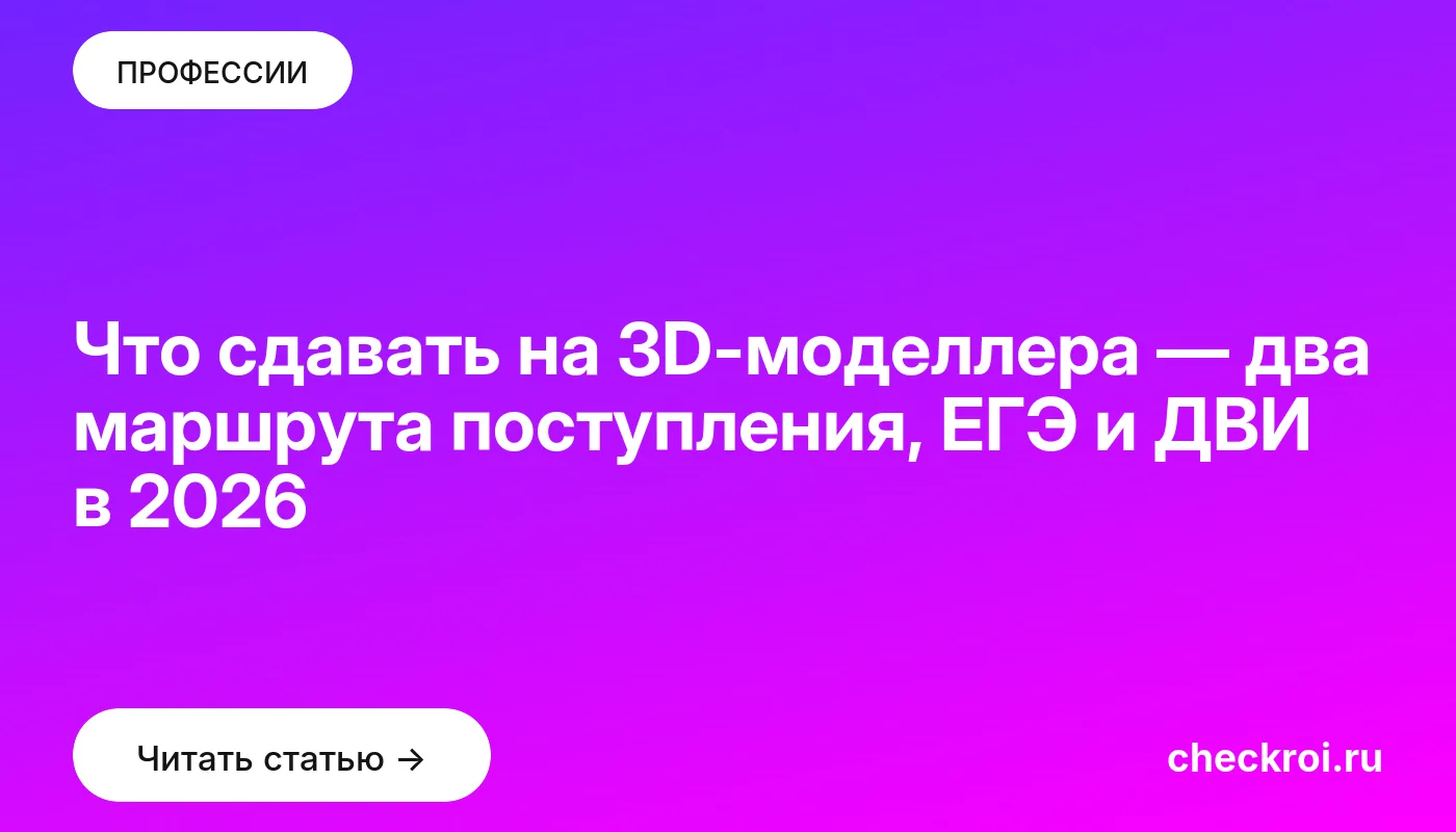 Обложка: Что сдавать на 3D моделлера — два маршрута поступления, ЕГЭ и ДВИ в [current year]