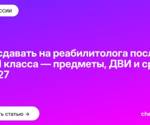 Обложка: Что сдавать на реабилитолога после 9 и 11 класса — предметы, ДВИ и сроки в 2027