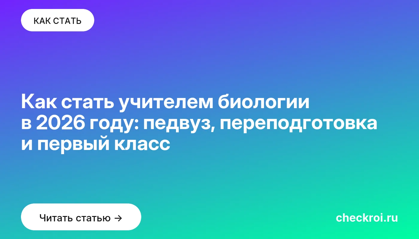 Обложка: Как стать учителем биологии в 2026 году: педвуз, переподготовка и первый класс
