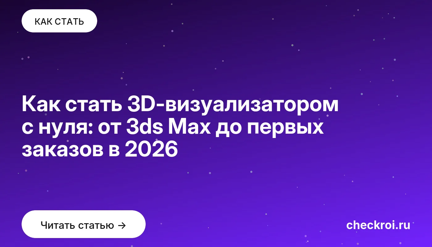 Обложка: Как стать 3D визуализатором с нуля: от 3ds Max до первых заказов в 2026