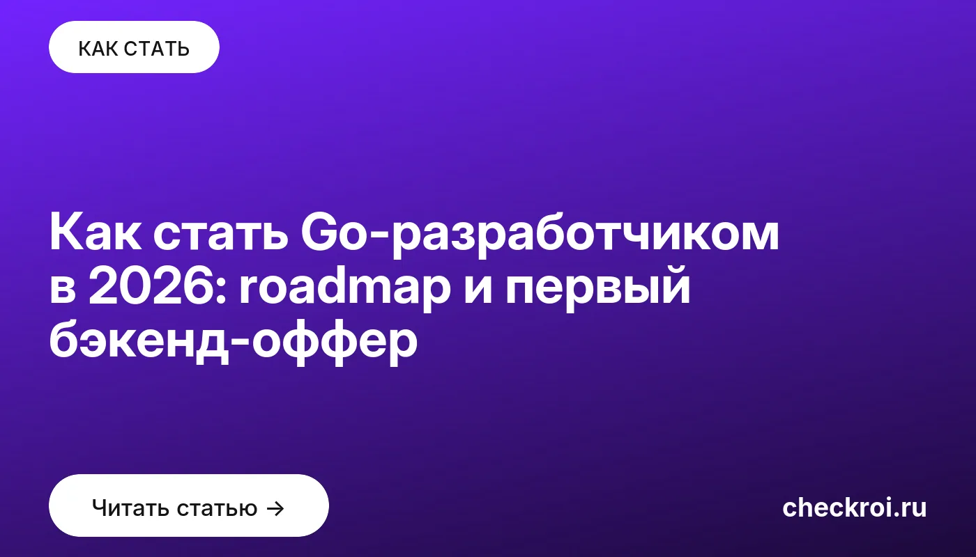 Обложка: Как стать Go разработчиком в 2026: roadmap и первый бэкенд оффер