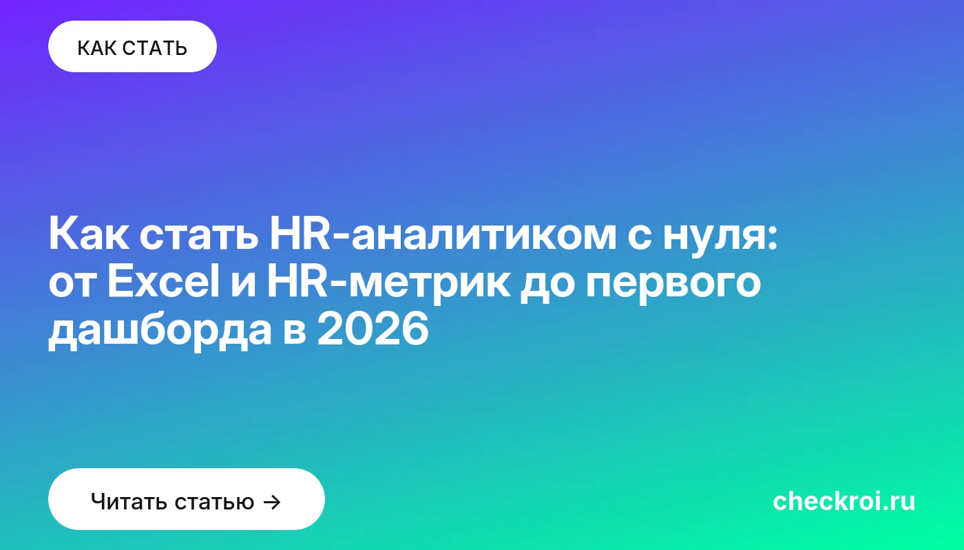 Обложка: Как стать HR аналитиком с нуля: от Excel и HR метрик до первого дашборда в 2026