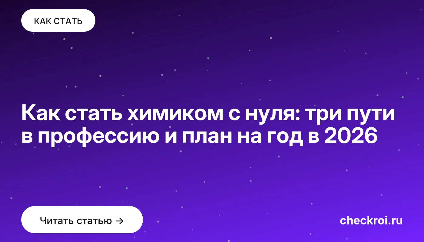 Обложка: Как стать химиком с нуля: три пути в профессию и план на год в 2026