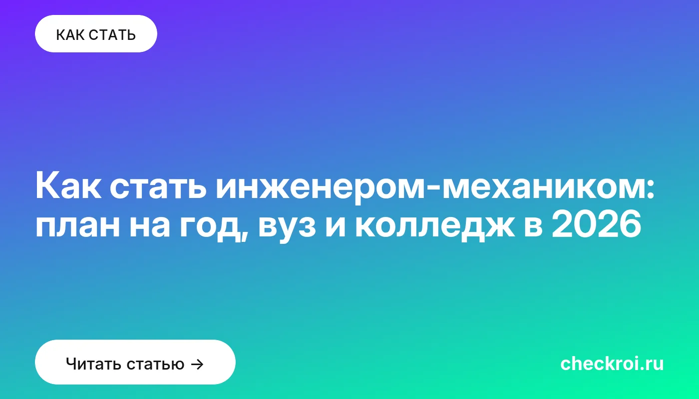 Обложка: Как стать инженером механиком: план на год, вуз и колледж в 2026